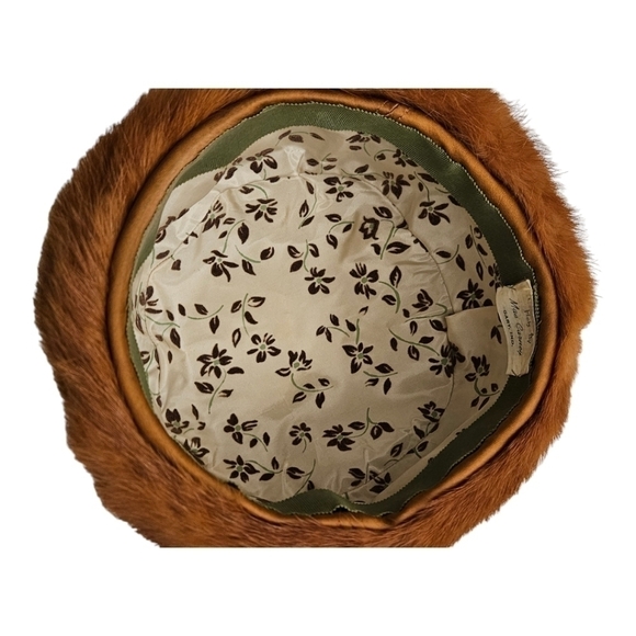 Mae Carney Genuine Ladies Tan Mink Hat Size Small - Picture 7 of 7
